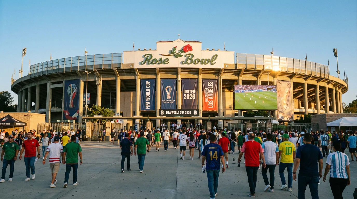Exterior del MetLife Stadium de Nueva York preparado para la final del Mundial 2026